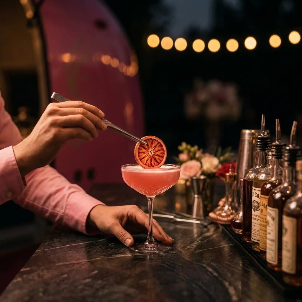 Atmospheric cocktail preparation scene